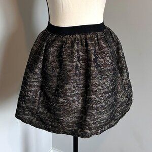 Aritzia Wilfred Black & Gold Shimmer Short Skirt - Size 4